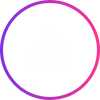 white megaphone icon with a gradient pink and purple border